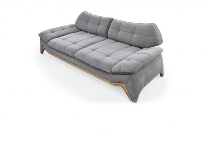Gray upholstered designer sofa, 3-seater, living room three-seater, elegant couch